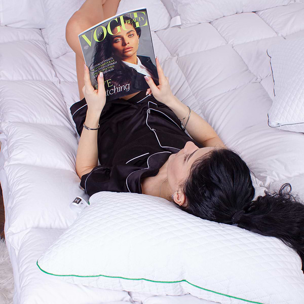 Фото - Подушка ортопедическая MirSon №4059 Steep Line Aloe Vera Men 59х43х12 см (2200006422693)