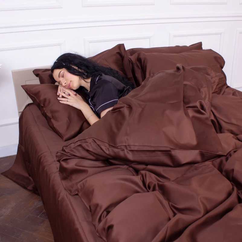 Фото - Комплект постільної білизни дитячий MirSon Сатин Cacao 0211 110х140 (2200000671141)