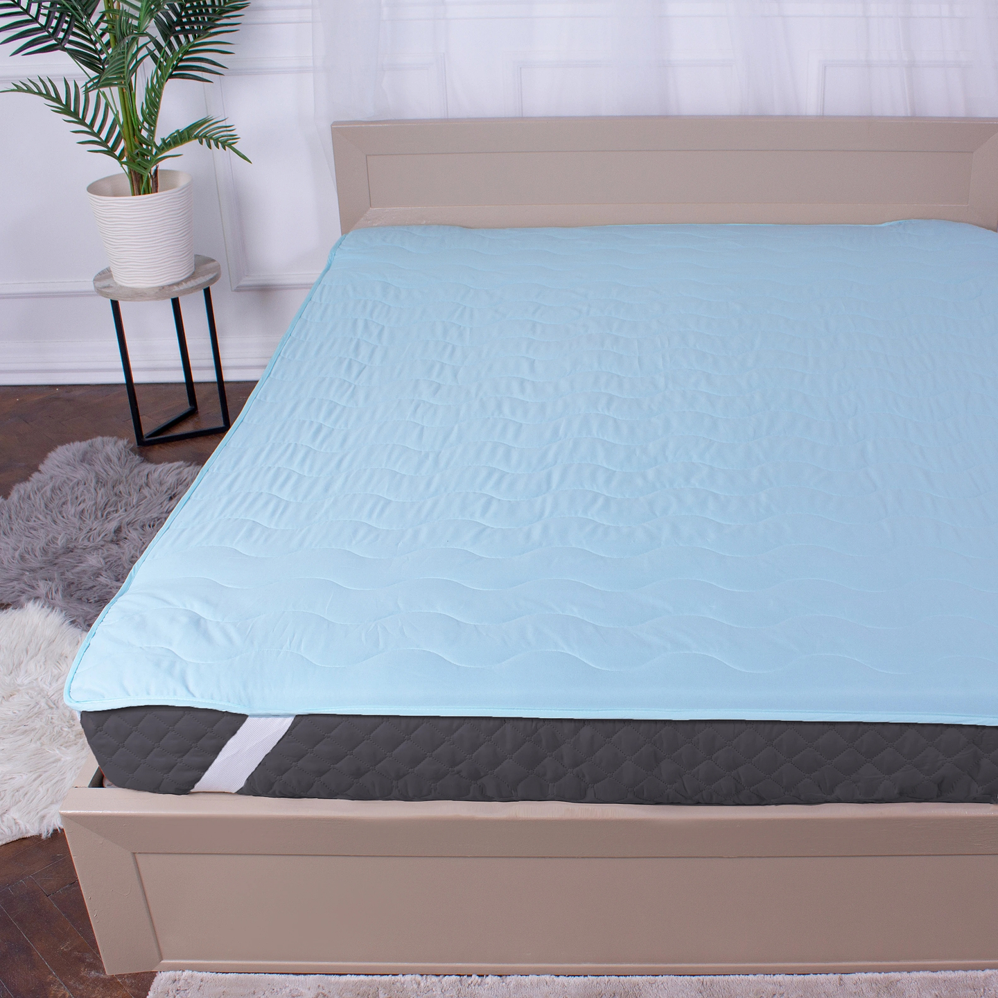 Наматрацник MirSon Eco Light №1728 Тенсель Modal Blue 150x200 см (2200002891509)