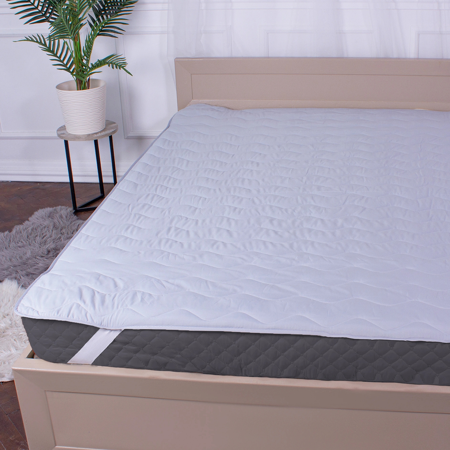 Наматрацник MirSon №9055 Eco Light Gray Тенсель (MODAL) 150x200 см (2200006086918)