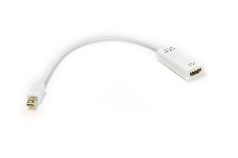Адаптер Mini Display Port-HDMI PowerPlant mini DisplayPort-HDMI 0.15m White (KD00AS1279)
