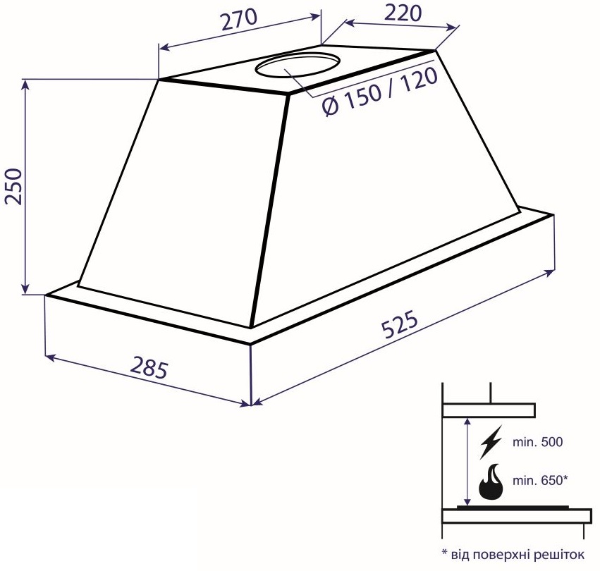Фото - Витяжка вбудована Minola HBI 5521 WH 950