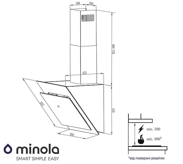 Фото - Вытяжка декоративная Minola HVS 6622 BL 1000 LED