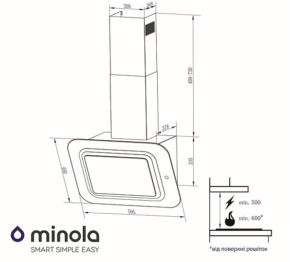 Фото - Вытяжка декоративная Minola HVS 6662 BL/I 1000 LED