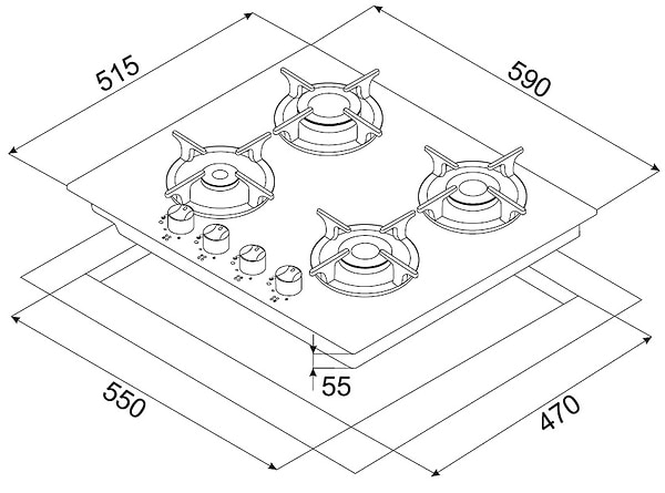 Фото - Варильна поверхня газова Minola MGG 61063 WH