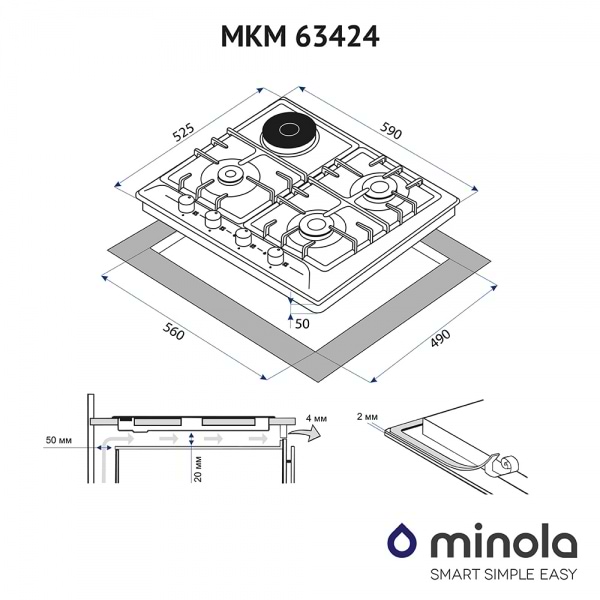 Фото - Варочная панель комбинированная Minola MKM 63424 I