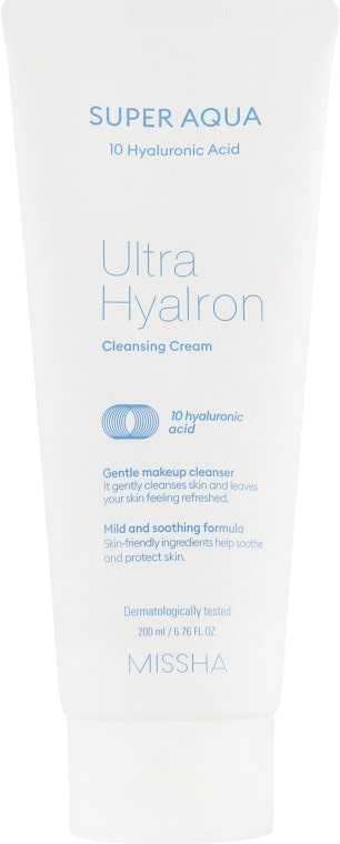 Лосьйон для зняття макіяжу Missha Super Aqua Ultra Hyalron Cleansing Cream 200 мл (8809643507233)