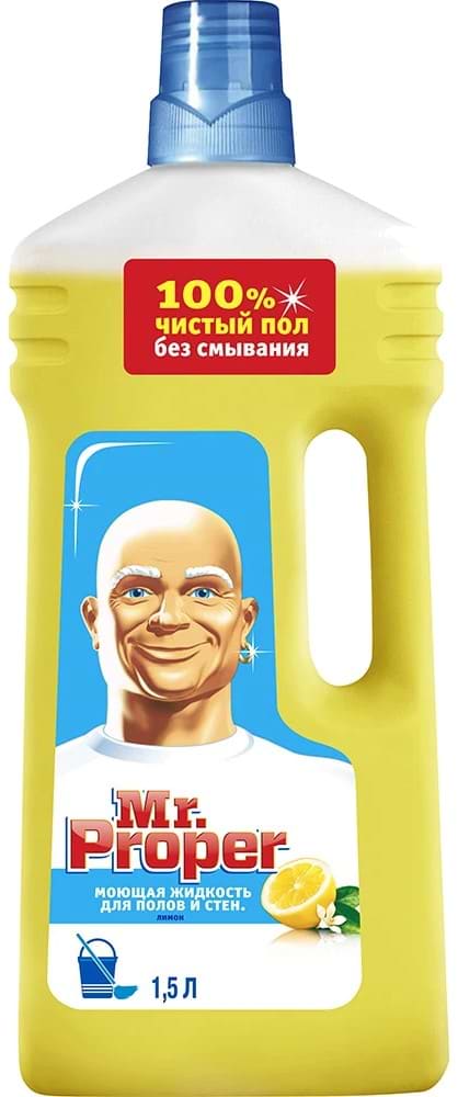 Фото - Засіб для чищення універсальний Mr. Proper Lemon 1,5л Фото - Засіб для чищення універсальний Mr. Proper Lemon 1,5л
