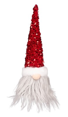 Декор New Year Гном Novogod'ko «Гном», красная паетка, 27 см, LED (973721)