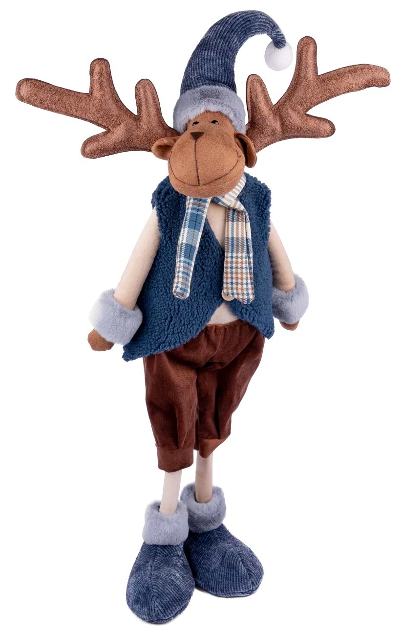 Декор New Year Novogod'ko Олень в синем жилете 68 см (974644)