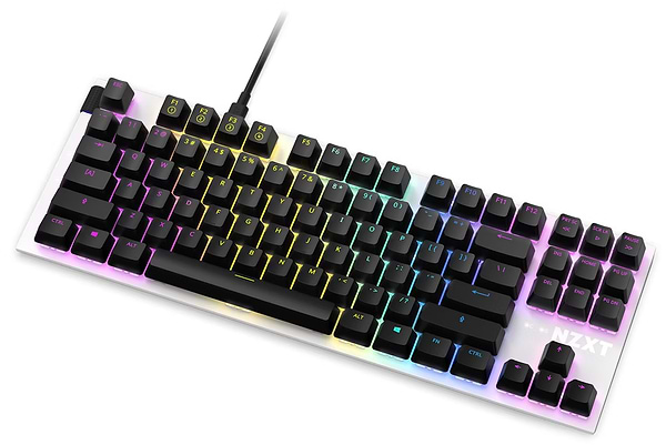 Фото - Клавіатура дротова ігрова NZXT TKL (ANSI) White (KB-1TKUS-WR)