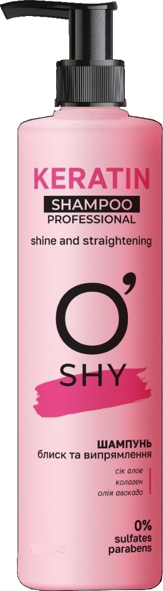 Шампунь жіночий O'Shy Professional Keratin. Блиск та випрямлення 400 мл (4820263233887) - Фото 1