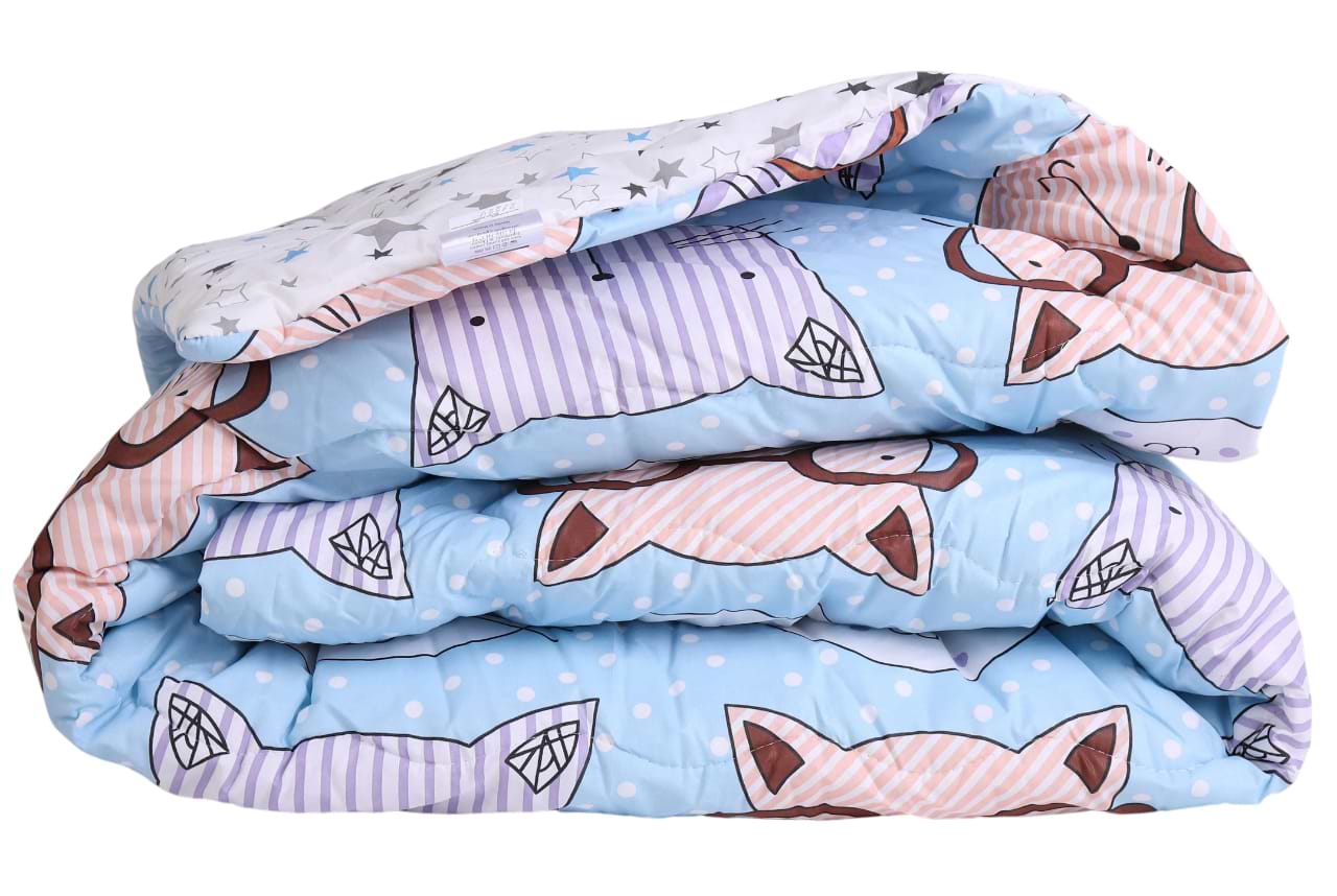 Ковдра демісезонна двоспальна євро MirSon King Size 220x240 см EcoSilk №2837 Сolor Fun Line Whales (2200006701187)