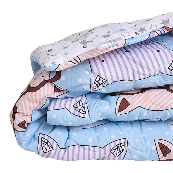 Фото - Одеяло демисезонное двуспальное евро MirSon 200x220 см EcoSilk №2837 Сolor Fun Line Whales (2200006701170)