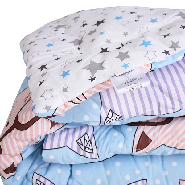 Фото - Одеяло демисезонное двуспальное евро MirSon 200x220 см EcoSilk №2837 Сolor Fun Line Whales (2200006701170)