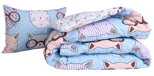 Фото - Одеяло демисезонное двуспальное евро MirSon 200x220 см EcoSilk №2837 Сolor Fun Line Whales (2200006701170)