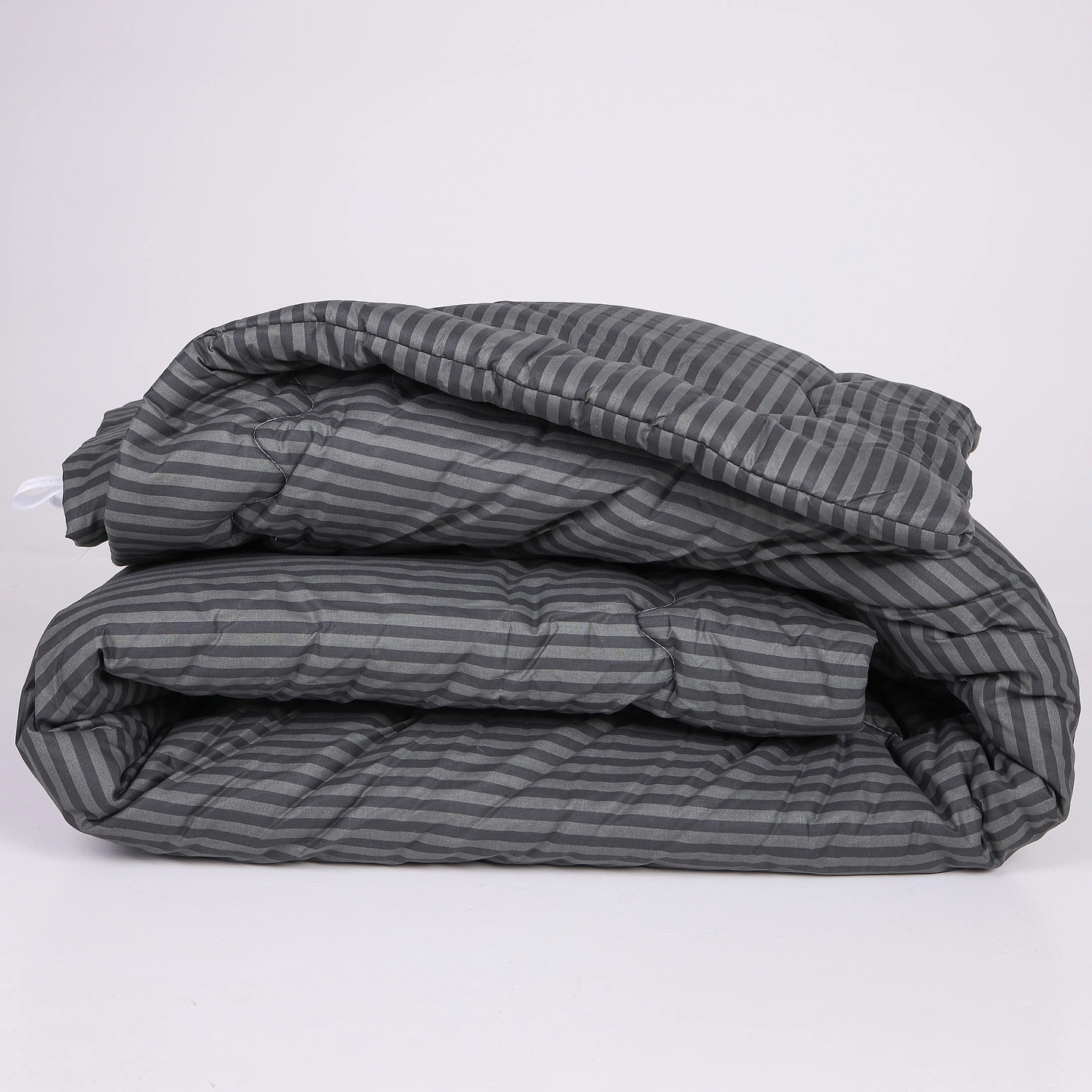 Ковдра демісезонна полуторна MirSon антиалергенна №143 Сolor Fun Line 17-0611 Stripe Black EcoSilk 155х215 + нав. 2 шт. (2200010852066)