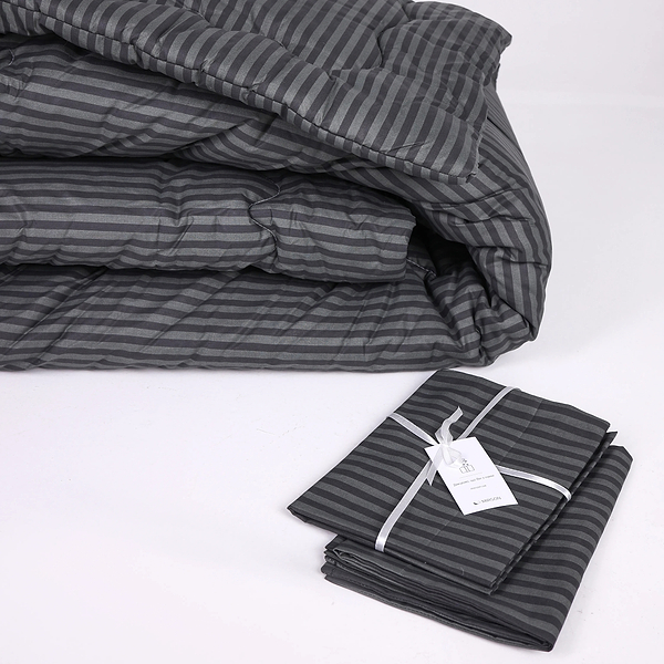 Фото - Ковдра дитяча демісезонна MirSon антиалергенна №152 Сolor Fun Line 17-0611 Stripe Black Tencel 110х140 + нав 2 шт. (2200010850727)
