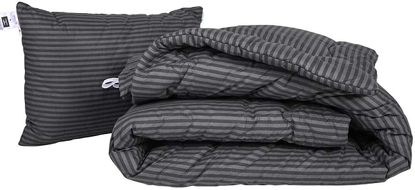 Фото - Ковдра зимова двоспальна євро MirSon Бавовняна №156 Сolor Fun Line 17-0611 Stripe Black 220х240 см +нав 2 шт. (2200010856156)