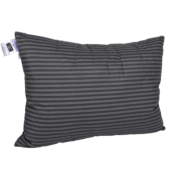 Фото - Подушка стандартная MirSon №0111 Сolor Fun Line 17-0611 Stripe Black Thinsulate 50х70 см (2200010863437)