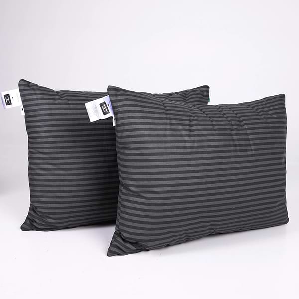 Фото - Подушка стандартная MirSon №0111 Сolor Fun Line 17-0611 Stripe Black Thinsulate 50х70 см (2200010863437)