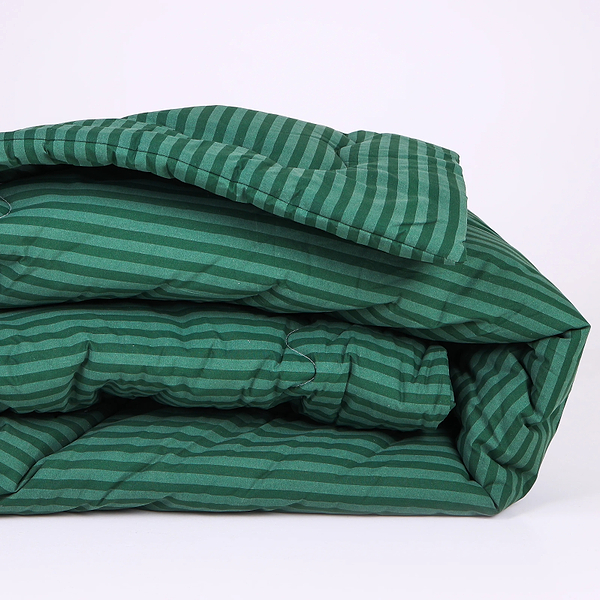 Фото - Ковдра зимова двоспальна MirSon антиалергенна №126 Сolor Fun Line 17-0612 Stripe Emerald Tencel 172х205 + нав. 2 шт. (2200010852783)