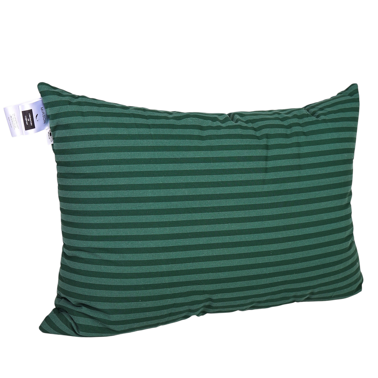 Подушка стандартна MirSon шовкова №0108 Сolor Fun Line 17-0612 Stripe Emerald Silk середня 50х70 (2200010864878)