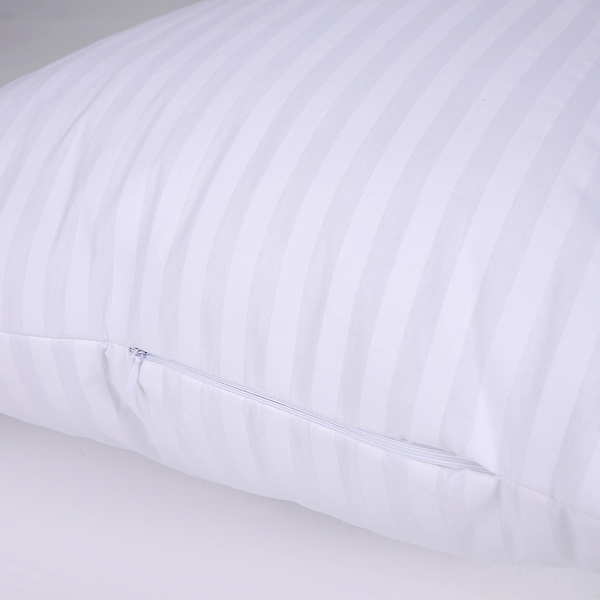 Фото - Подушка стандартна MirSon шовкова №0126 Сolor Fun Line 17-0605 Stripe White Silk середня 50х70 (2200010864939)