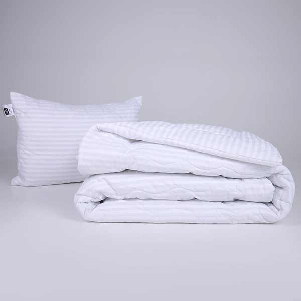 Фото - Одеяло демисезонное полуторное MirSon Хлопковая №182 Сolor Fun Line 17-0605 Stripe White 155х215 см +нав 2 шт. (2200010855869)