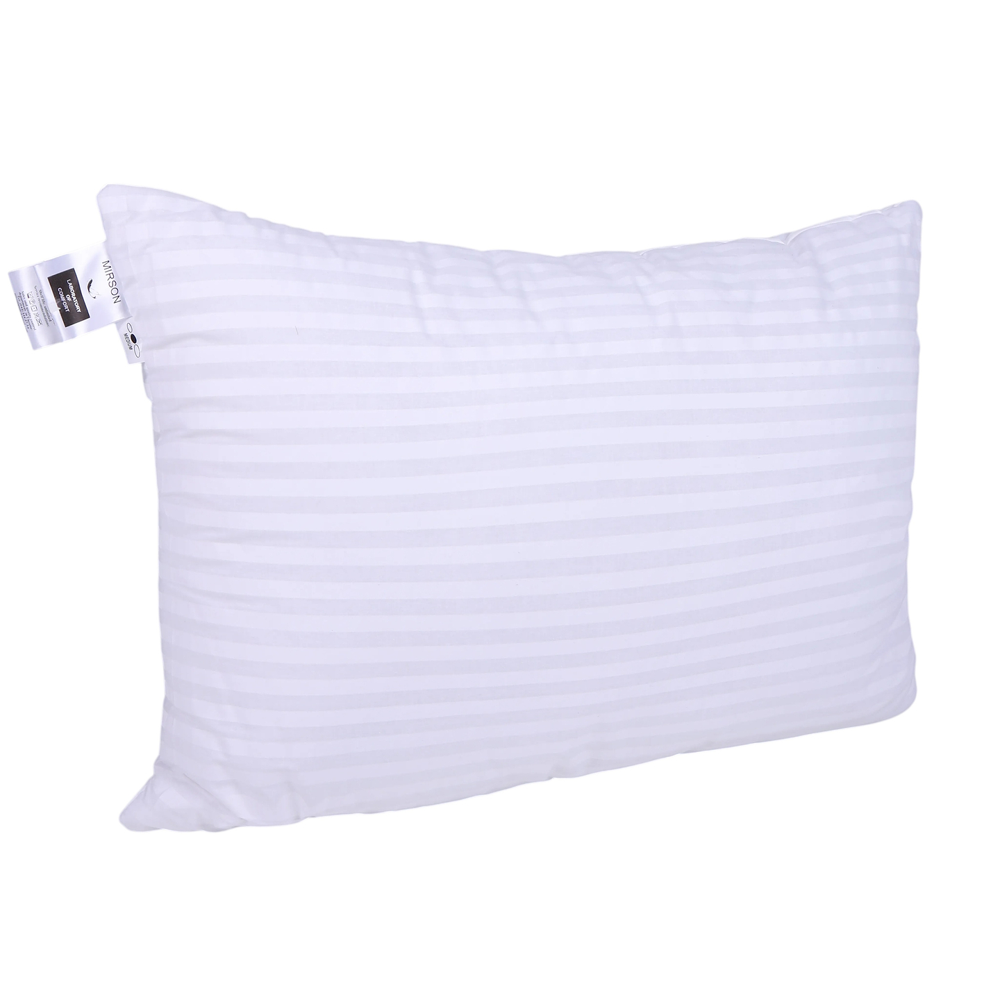 Подушка стандартна MirSon шовкова №0126 Сolor Fun Line 17-0605 Stripe White Silk середня 50х70 (2200010864939)