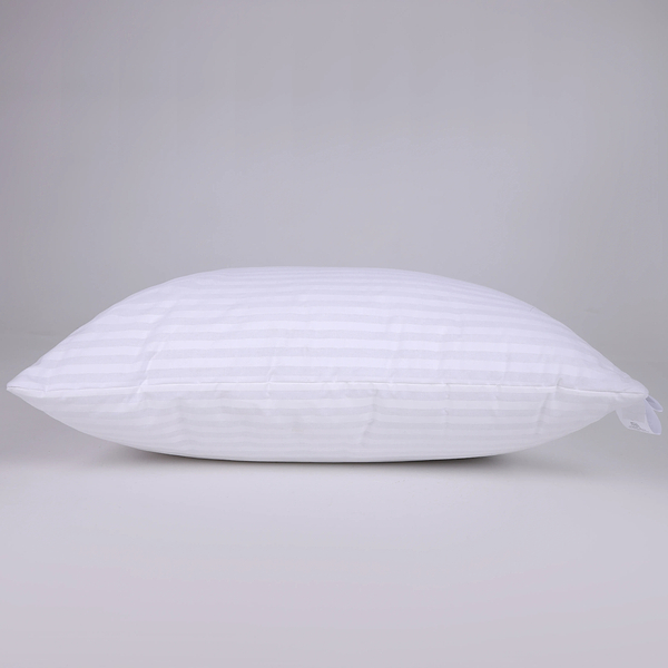 Фото - Подушка стандартна MirSon шовкова №0126 Сolor Fun Line 17-0605 Stripe White Silk середня 50х70 (2200010864939)