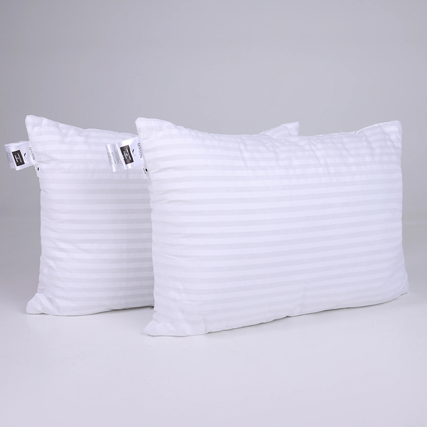 Фото - Подушка стандартна MirSon шовкова №0126 Сolor Fun Line 17-0605 Stripe White Silk середня 50х70 (2200010864939)