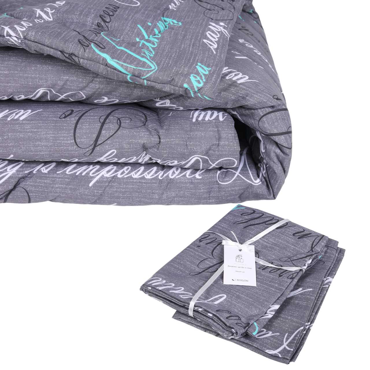 Ковдра зимова двоспальна євро MirSon антиалергенна №207 Сolor Fun Line 17-0003 Tulio Tencel 220х240 + нав. 2 шт. (2200010853407)