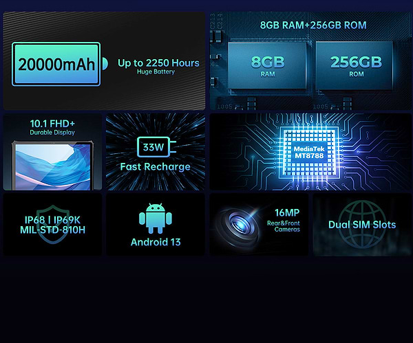 Фото - Планшет OUKITEL RT6 10.1'' 8/256GB NFC LTE Orange