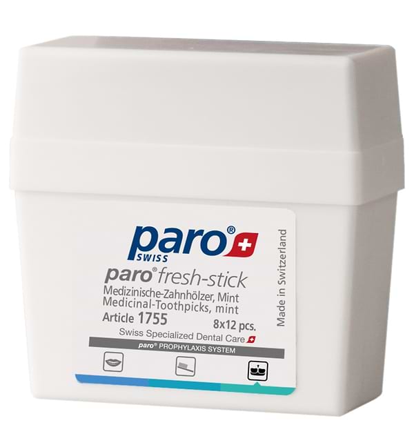 Фото - Зубочистка медицинская Paro Swiss с ментолом paro fresh-sticks, 96 шт. (7.1755)