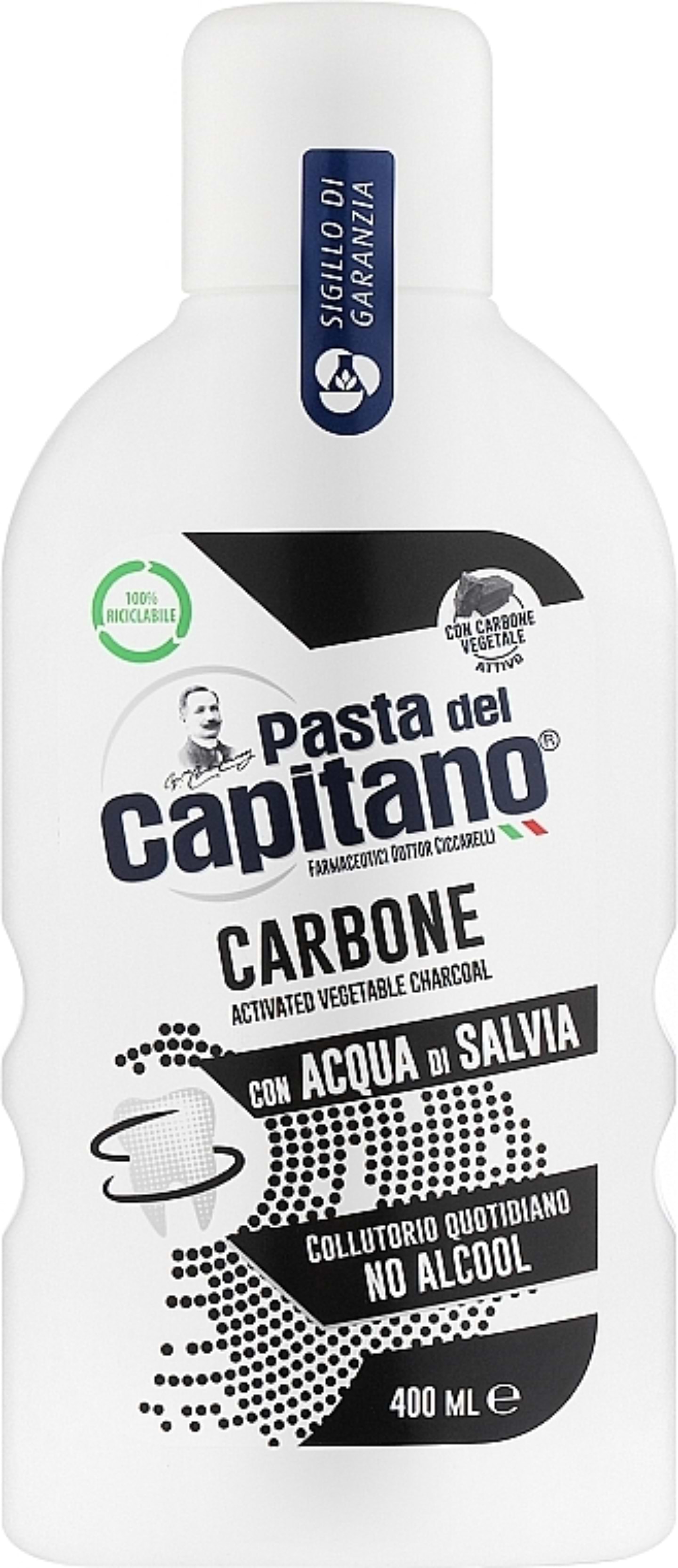 Ополіскувач для порожнини рота Pasta Del Capitano Carbone 400 мл (PMWC400)