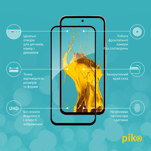Фото - Защитное стекло для смартфона Piko 9H for Google Pixel 8a Black (1283126625350)