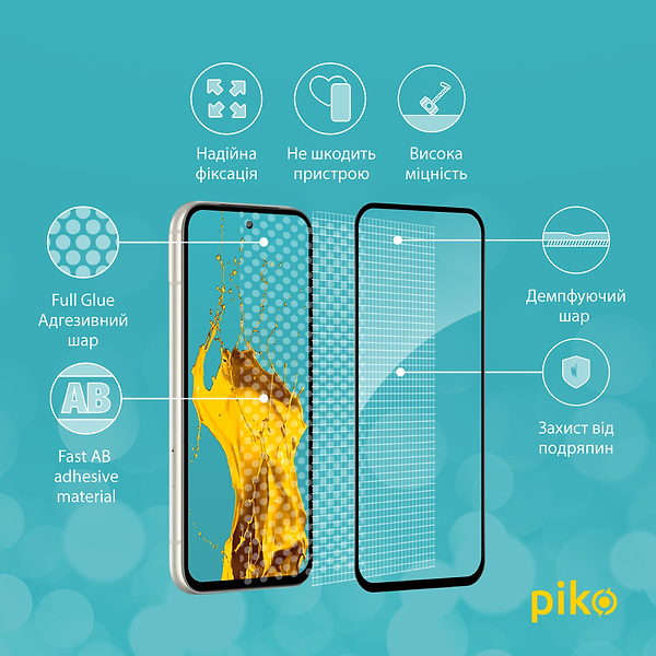 Фото - Защитное стекло для смартфона Piko 9H for Google Pixel 8a Black (1283126625350)