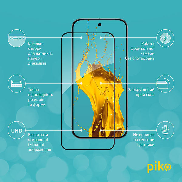 Фото - Защитное стекло для смартфона Piko 9H for Google Pixel 9 Pro XL / Pixel 10 Pro XL Black (1283126625251)