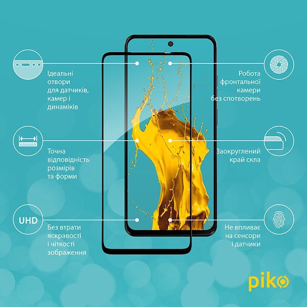 Фото - Защитное стекло для смартфона Piko 9H for Moto G15 Power / G05 / G15 / E15 / G17 / G17 Power Black (1283126621444)