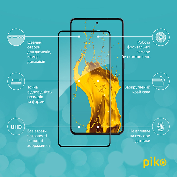 Фото - Захисне скло для смартфону Piko 9H for Moto G86 Power / G86 Black (1283126627675)