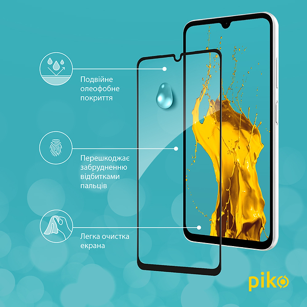 Фото - Защитное стекло для смартфона Piko 9H for Samsung Galaxy A07 Black (1283126623806)