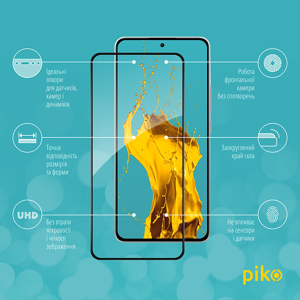 Фото - Захисне скло для смартфону Piko 9H for Xiaomi Poco M7 Pro 5G Black (1283126624308)