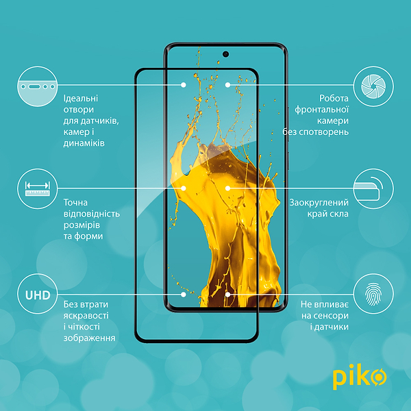 Фото - Защитное стекло для смартфона Piko 9H for Xiaomi Poco M8 Black (1283126634512)
