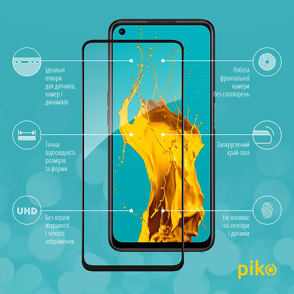 Фото - Захисне скло для смартфону Piko Full Glue for Oppo A76 4G Black (1283126528897)