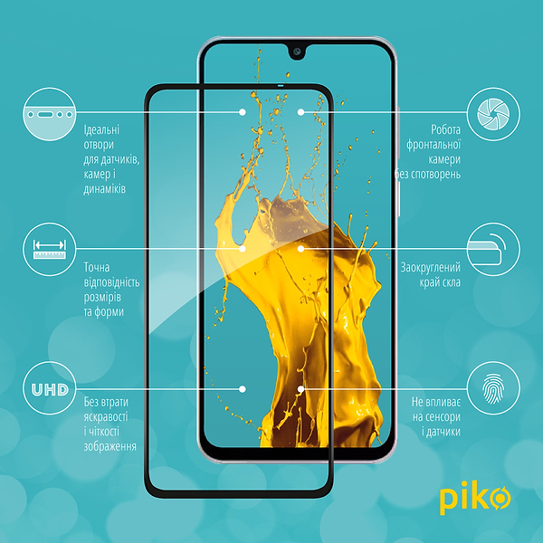 Фото - Защитное стекло для смартфона Piko 9H for Samsung Galaxy F16 / A16 / M16 Black (1283126620263)