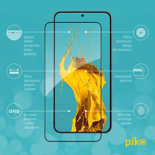 Фото - Защитное стекло для смартфона Piko 9H for Samsung Galaxy S25 Plus Black (1283126609848)