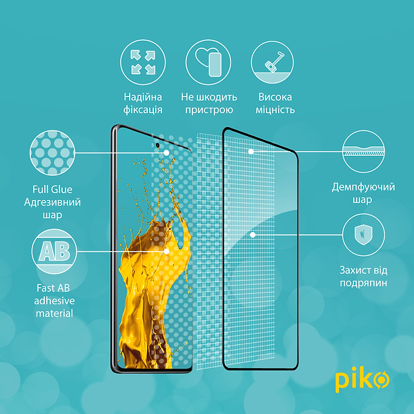 Фото - Защитное стекло для смартфона Piko 9H for Xiaomi Redmi Note 14 Pro 4G Black (1283126620928)