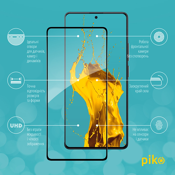 Фото - Защитное стекло для смартфона Piko 9H for Xiaomi Redmi Note 14S 4G Black (1283126620843)