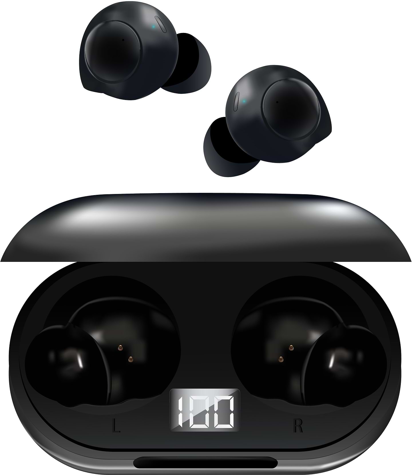 Наушники вкладыши беспроводные TWS Piko MusicBox Black (1283126583414) - Фото 1